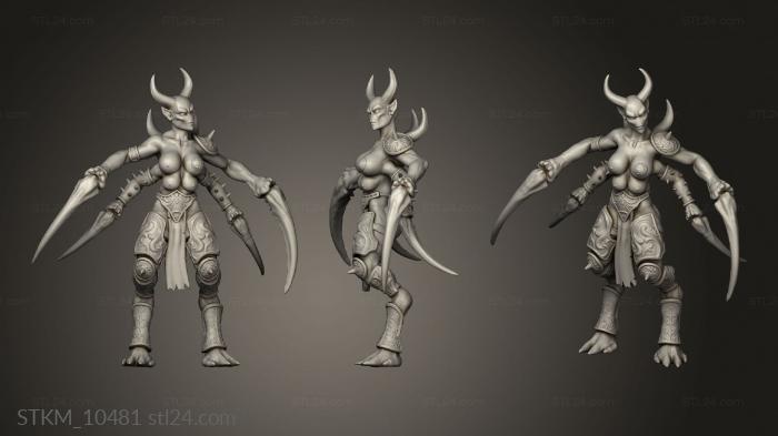 Figurines heroes, monsters and demons (Spider maidens Coven, STKM_10481) 3D models for cnc