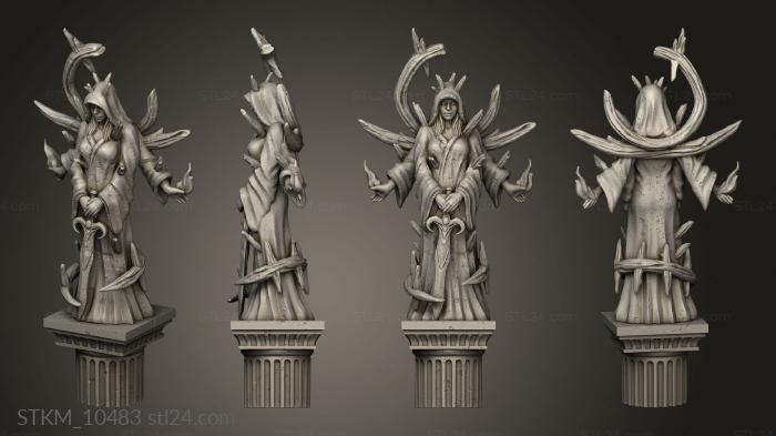 Fantasy Female Saint Statue column