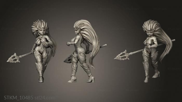 Figurines heroes, monsters and demons (Fantasy Dark Elf, STKM_10485) 3D models for cnc