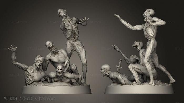 Figurines heroes, monsters and demons (Zombie Horde, STKM_10520) 3D models for cnc