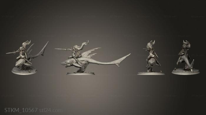 Figurines heroes, monsters and demons (Kingdom The Depth Sharks Yaara Shark, STKM_10567) 3D models for cnc