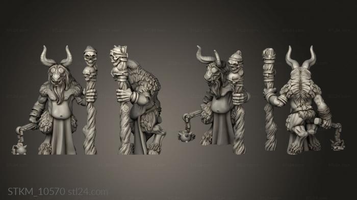 Figurines heroes, monsters and demons (Beastmen Shaman, STKM_10570) 3D models for cnc