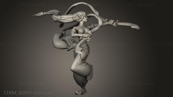 Figurines heroes, monsters and demons (Spiritual Warriors Female blade dancer veiled, STKM_10597) 3D models for cnc