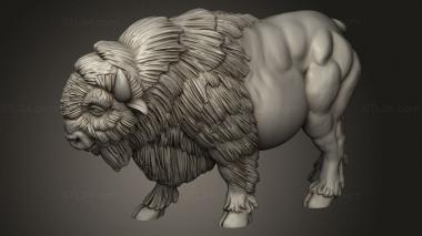 Figurines heroes, monsters and demons (american buffalos buffalo, STKM_10613) 3D models for cnc