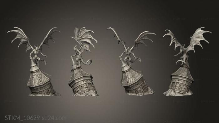 Figurines heroes, monsters and demons (Sons Midnight Night Gaunt Sunken Tower, STKM_10629) 3D models for cnc