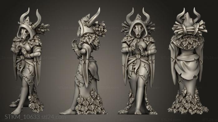 Figurines heroes, monsters and demons (Dw Dark Forest Drunken Druid woman DF in mask, STKM_10633) 3D models for cnc
