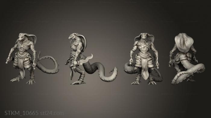 Figurines heroes, monsters and demons (Ruins Madness Serpentfolk Warrior, STKM_10665) 3D models for cnc