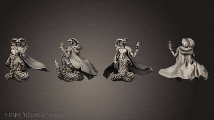 Figurines heroes, monsters and demons (Ruins Madness Serpentfolk Mage Drinking, STKM_10678) 3D models for cnc