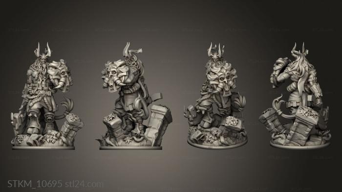 Figurines heroes, monsters and demons (Satyr Warrior, STKM_10695) 3D models for cnc