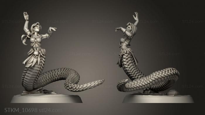 Figurines heroes, monsters and demons (Naga Dance, STKM_10698) 3D models for cnc