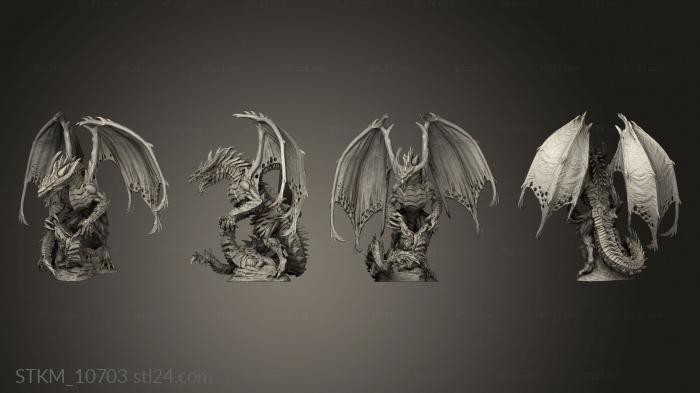 Figurines heroes, monsters and demons (Vile Steel Dragon Multi, STKM_10703) 3D models for cnc