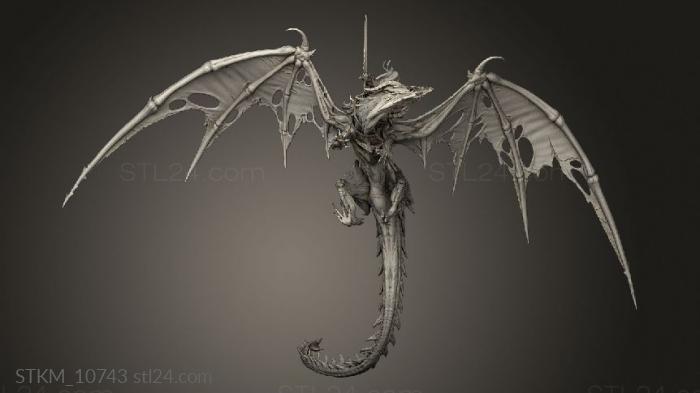 Figurines heroes, monsters and demons (cursed dragon vs cursed dragon, STKM_10743) 3D models for cnc