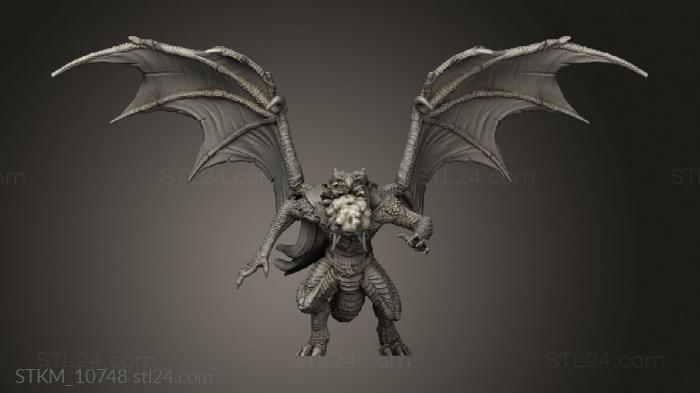 Figurines heroes, monsters and demons (Burning Lands Draconic Demon Red Breath Attack, STKM_10748) 3D models for cnc