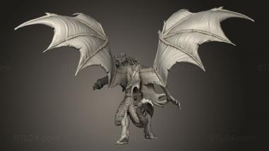 Figurines heroes, monsters and demons (Burning Lands Draconic Demon Red Breath Attack, STKM_10748) 3D models for cnc