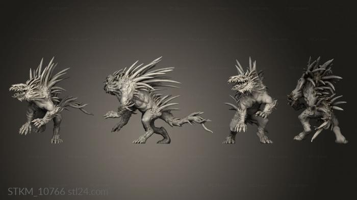 Figurines heroes, monsters and demons (Reese Bones Barghest Attacking, STKM_10766) 3D models for cnc