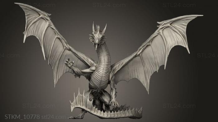 Figurines heroes, monsters and demons (Green Dragon, STKM_10778) 3D models for cnc