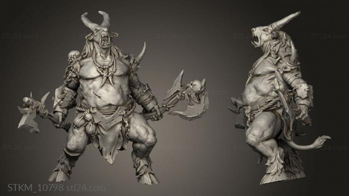 Figurines heroes, monsters and demons (Beastmen, STKM_10798) 3D models for cnc