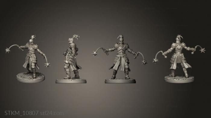 Figurines heroes, monsters and demons (Knights Knight Flail, STKM_10807) 3D models for cnc