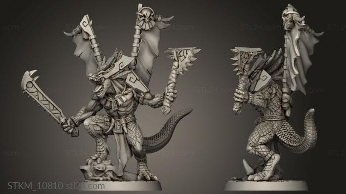 Figurines heroes, monsters and demons (Goldman Lizards Xol toa Prince Banners, STKM_10810) 3D models for cnc