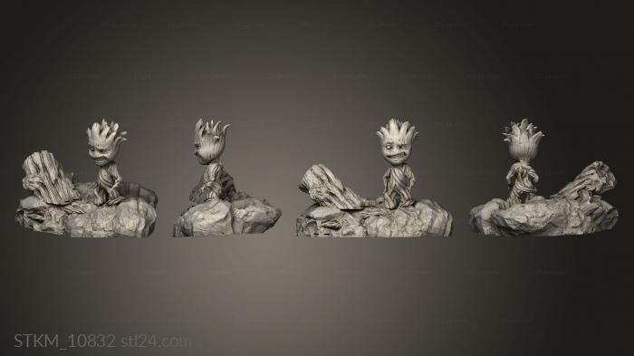 Figurines heroes, monsters and demons (Groot Platform, STKM_10832) 3D models for cnc
