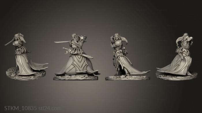 Figurines heroes, monsters and demons (The Queens Web Underworld Dark Elves Melee Swordmaster, STKM_10835) 3D models for cnc