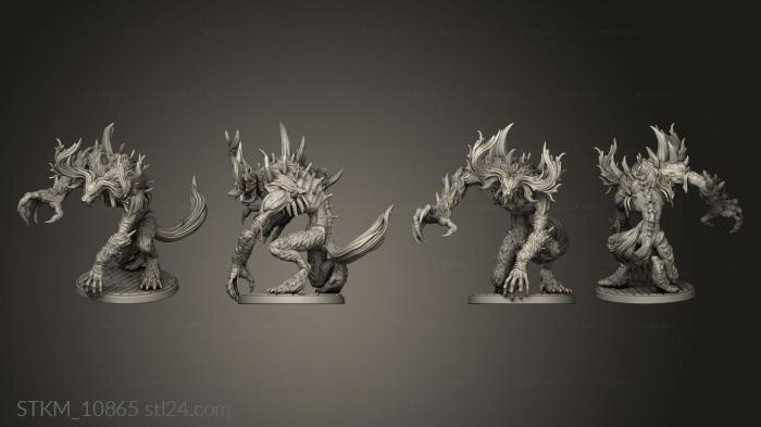 Figurines heroes, monsters and demons (Bloodhunter Beast, STKM_10865) 3D models for cnc