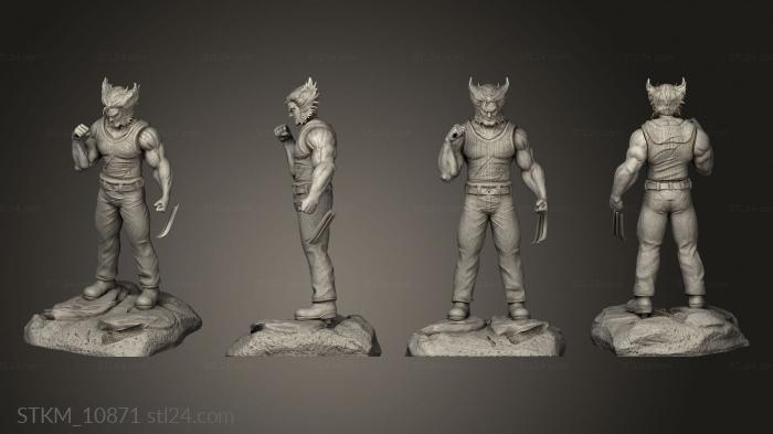 Статуэтки герои, монстры и демоны (Логан Росомаха, STKM_10871) 3D модель для ЧПУ станка