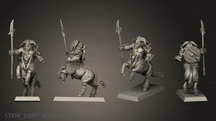 Figurines heroes, monsters and demons (BEASTMEN CENTAURS FLAT, STKM_10897) 3D models for cnc