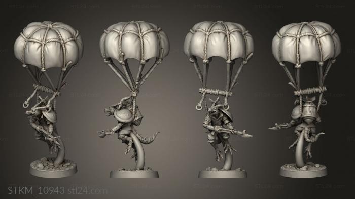 Figurines heroes, monsters and demons (Dragon War Kobold Paratroopers Para, STKM_10943) 3D models for cnc