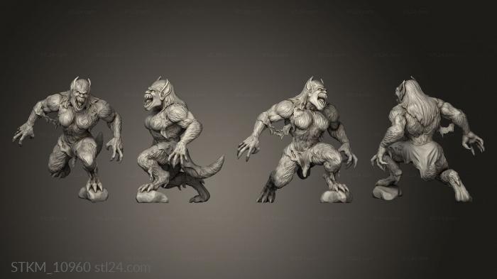 Figurines heroes, monsters and demons (Witcher Contract Female Werebeast, STKM_10960) 3D models for cnc