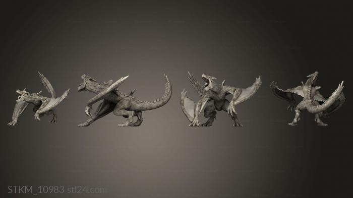 Figurines heroes, monsters and demons (Forest Dragon, STKM_10983) 3D models for cnc