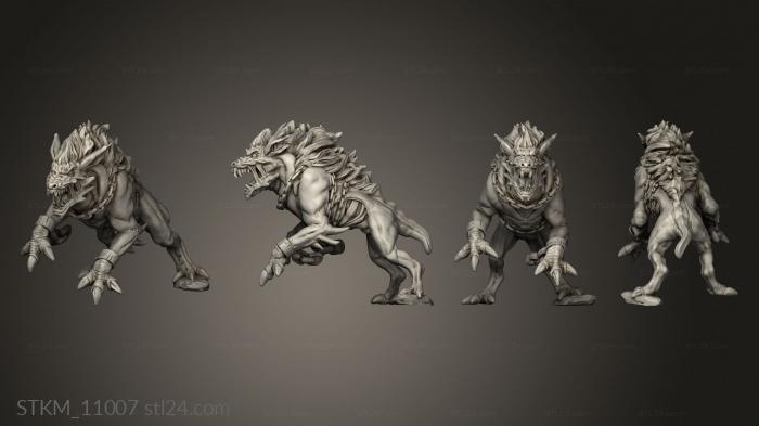 Figurines heroes, monsters and demons (Hell Hound Hell hounds, STKM_11007) 3D models for cnc