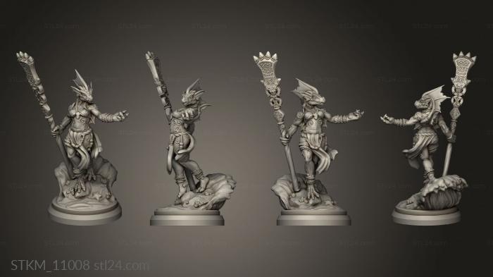 Figurines heroes, monsters and demons (Water var Dragonborn Female Dragonborn Wave, STKM_11008) 3D models for cnc