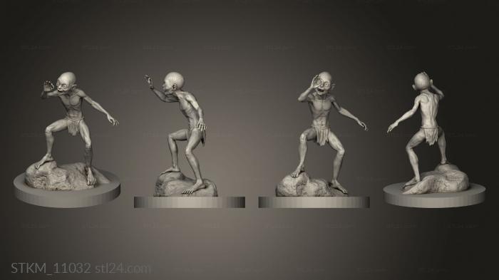 Figurines heroes, monsters and demons (heroes Gollum, STKM_11032) 3D models for cnc