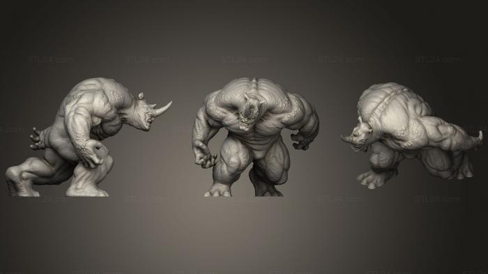 Статуэтки герои, монстры и демоны (Статуя Носорога (Человек-паук), STKM_1104) 3D модель для ЧПУ станка