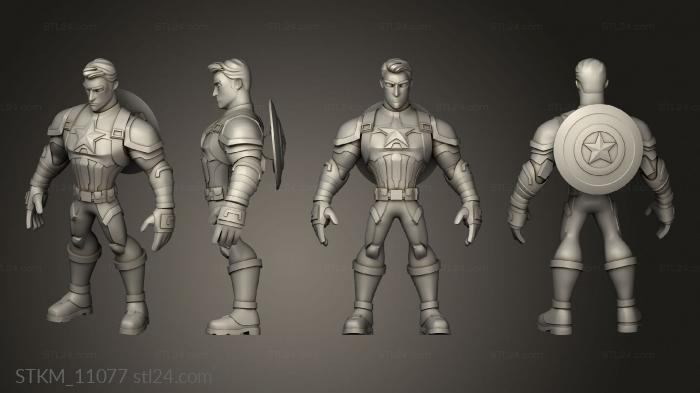 Figurines heroes, monsters and demons (Captain America, STKM_11077) 3D models for cnc