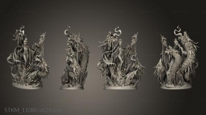 Figurines heroes, monsters and demons (Frenza Back, STKM_11080) 3D models for cnc