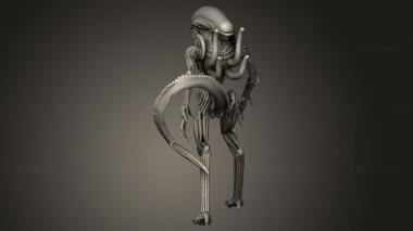 Figurines heroes, monsters and demons (Alien, STKM_11091) 3D models for cnc