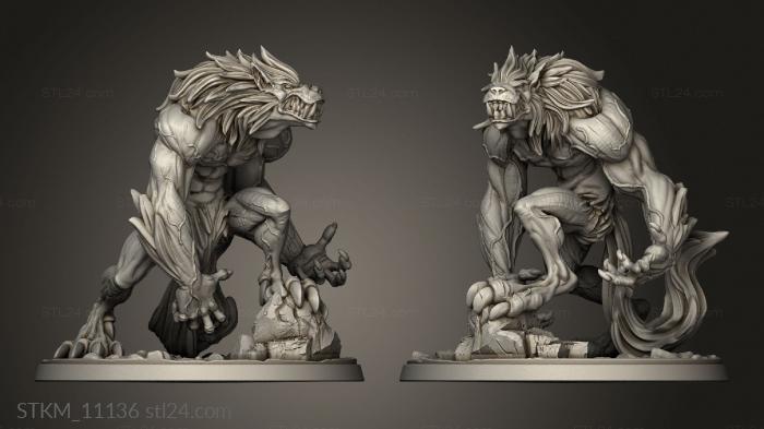 Figurines heroes, monsters and demons (male werewolf, STKM_11136) 3D models for cnc