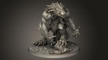 Figurines heroes, monsters and demons (male werewolf, STKM_11136) 3D models for cnc