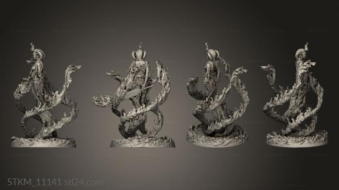 Figurines heroes, monsters and demons (Fire Genie, STKM_11141) 3D models for cnc