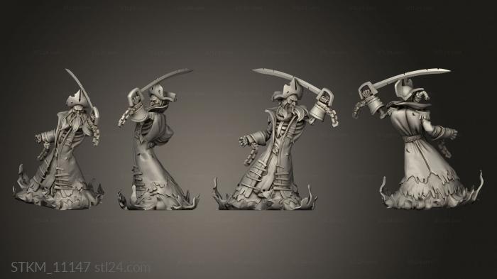 Статуэтки герои, монстры и демоны (Призрачные Пираты Пират, STKM_11147) 3D модель для ЧПУ станка