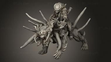 Figurines heroes, monsters and demons (Sci Fi HELLHOUND LIGER SKULL RIDER, STKM_11150) 3D models for cnc