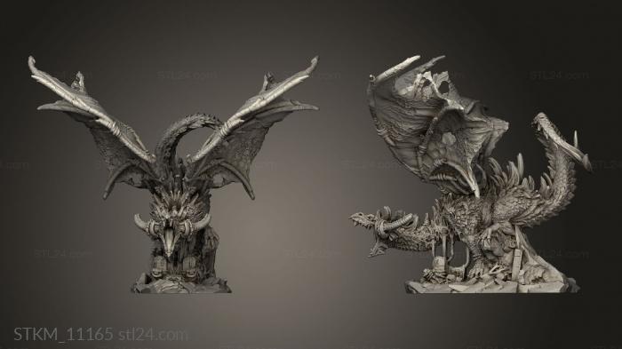 Figurines heroes, monsters and demons (CAVE DRAGON, STKM_11165) 3D models for cnc