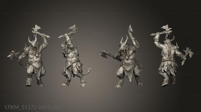 Figurines heroes, monsters and demons (Beastmen, STKM_11172) 3D models for cnc