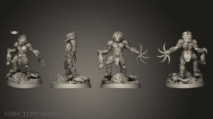 Figurines heroes, monsters and demons (SKULL HUNTERS THE BONE CLAN AXOLOTL HUNTER, STKM_11199) 3D models for cnc