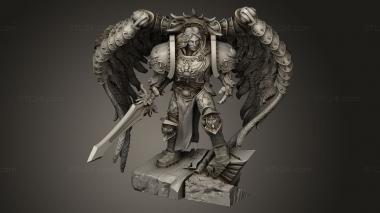 Figurines heroes, monsters and demons (Combat Angel, STKM_11201) 3D models for cnc