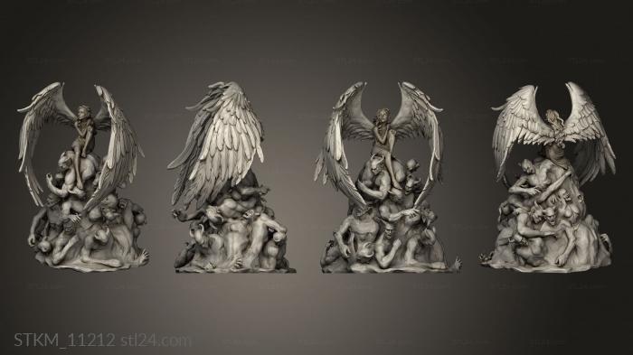 Статуэтки герои, монстры и демоны (Дети Светлого и Темного Ангела, STKM_11212) 3D модель для ЧПУ станка
