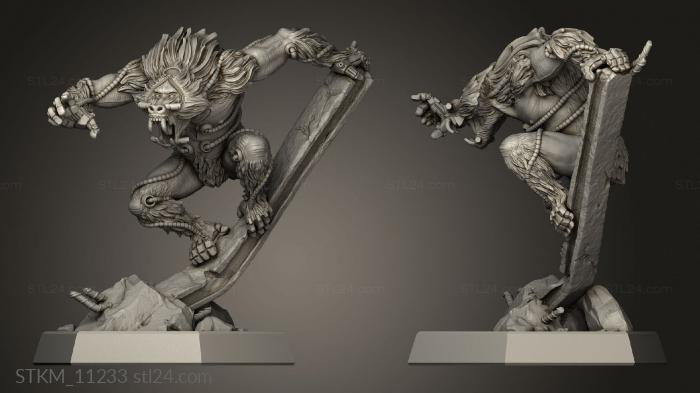 Figurines heroes, monsters and demons (Sci Fi Undercity Exiles Enemies Kfar Cyber Mandrill, STKM_11233) 3D models for cnc