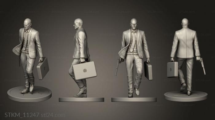 Figurines heroes, monsters and demons (hitman, STKM_11247) 3D models for cnc